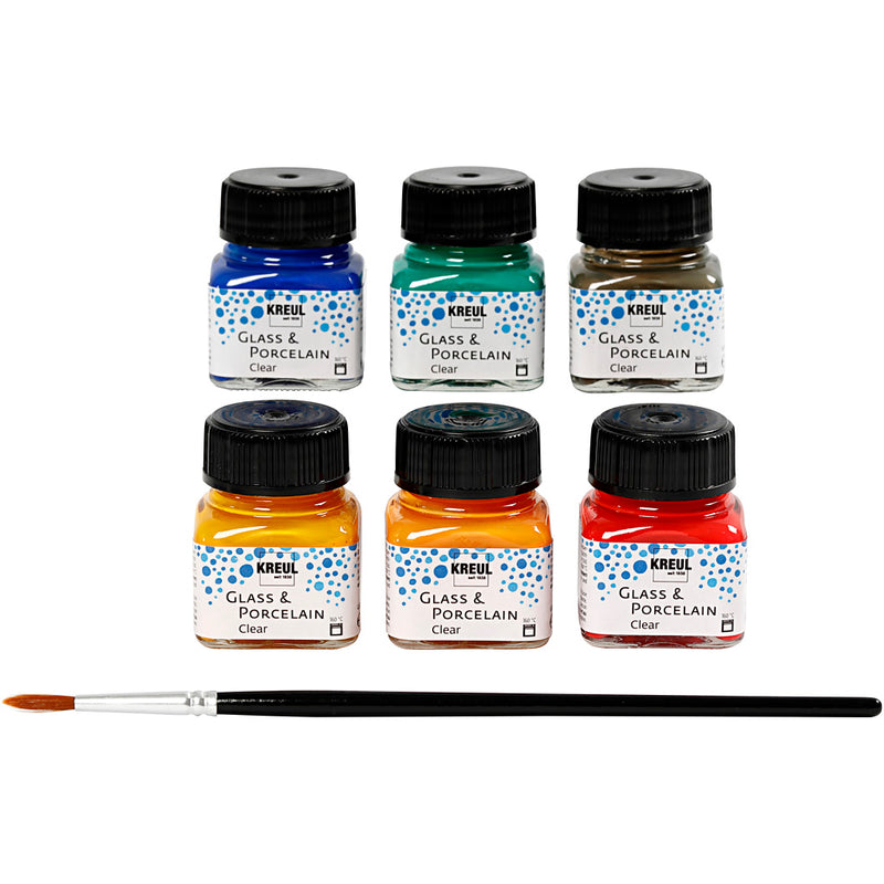 Load image into Gallery viewer, Creativ company glas- en porseleinverf helder kleur, 6st.
