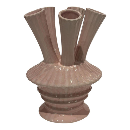 Mansion atmosphere vaas met buizen pastel roze 13,1x13,1x18,7cm