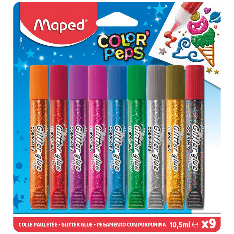 Load image into Gallery viewer, Maped color peps glitterlijm 9 kleuren 10.5 ml
