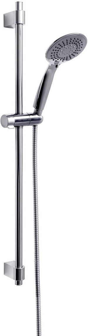 Wenko doucheset young line in chroom met rvs douchestang 66cm, douchekophouder, douchekop ø11cm met 5 standen en doucheslang 150cm - chroom
