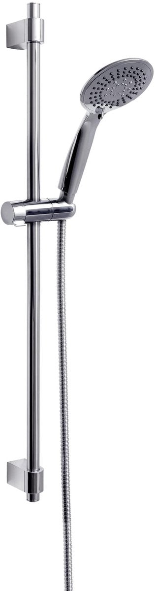Wenko doucheset young line in chroom met rvs douchestang 66cm, douchekophouder, douchekop ø11cm met 5 standen en doucheslang 150cm - chroom