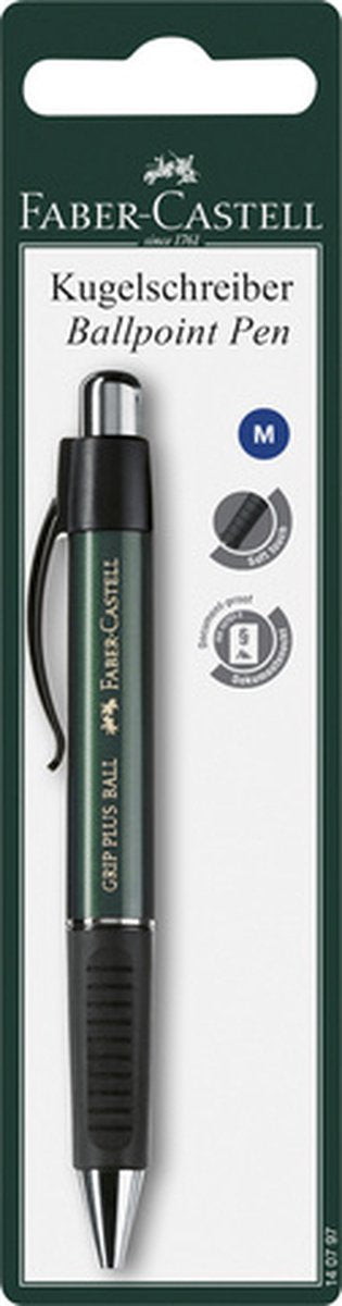 Faber-castell balpen grip plus zwart op blister