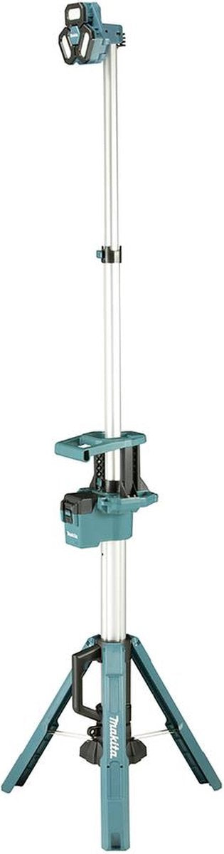 Makita nladml814 14.4v - 18v li-ion accu bouwlamp op statief - 3 spots - 100-220cm - 3000 lumen