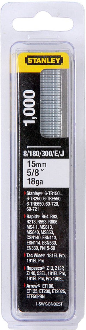 Stanley handgereedschap nagels 15mm type j - 1000 stuks - 1-swk-bn0625t