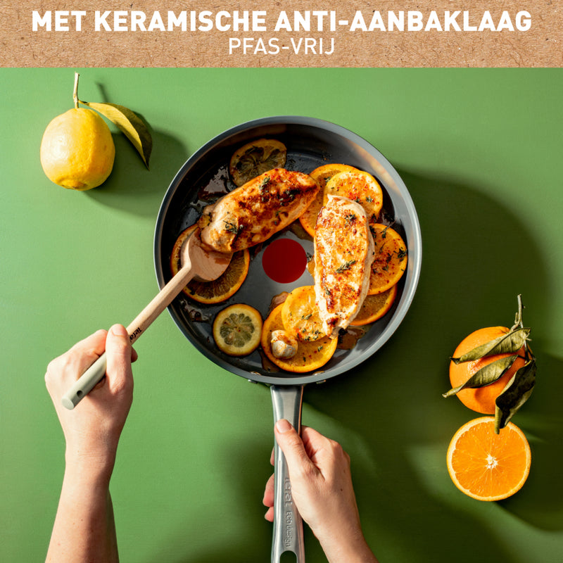 Load image into Gallery viewer, Tefal c42432 renew+ keramische hapjespan 24cm met deksel
