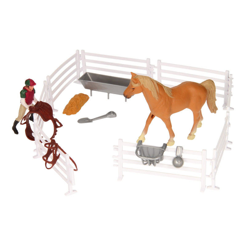 Load image into Gallery viewer, Kids Globe Globe Globe Speelset Paard, Ruiter met Accessoires, 1:24

