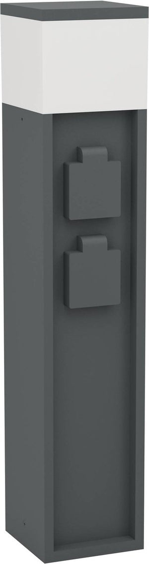Eglo park5 stopcontact zuil buiten - e27 - 50 cm - antraciet wit