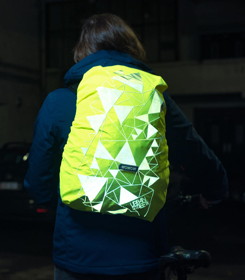 Load image into Gallery viewer, Wowow regenhoes bag cover urban street line . backpack rain cover bag cov.urban street yel.
