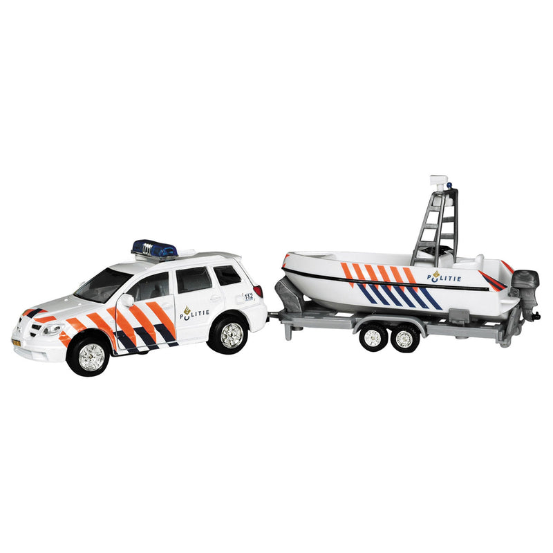 Load image into Gallery viewer, Politieauto + Boottrailer
