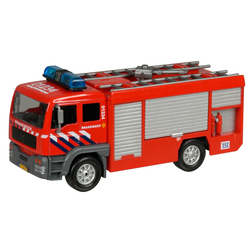Afbeelding laden in galerijviewer, Die cast kids globe metalen brandweerauto met licht en geluid - speelgoedvoertuig: 13 cm
