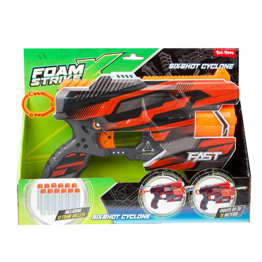 Toi-toys foam strikex afschietpistool six-shot cyclone met 12 foampijlen