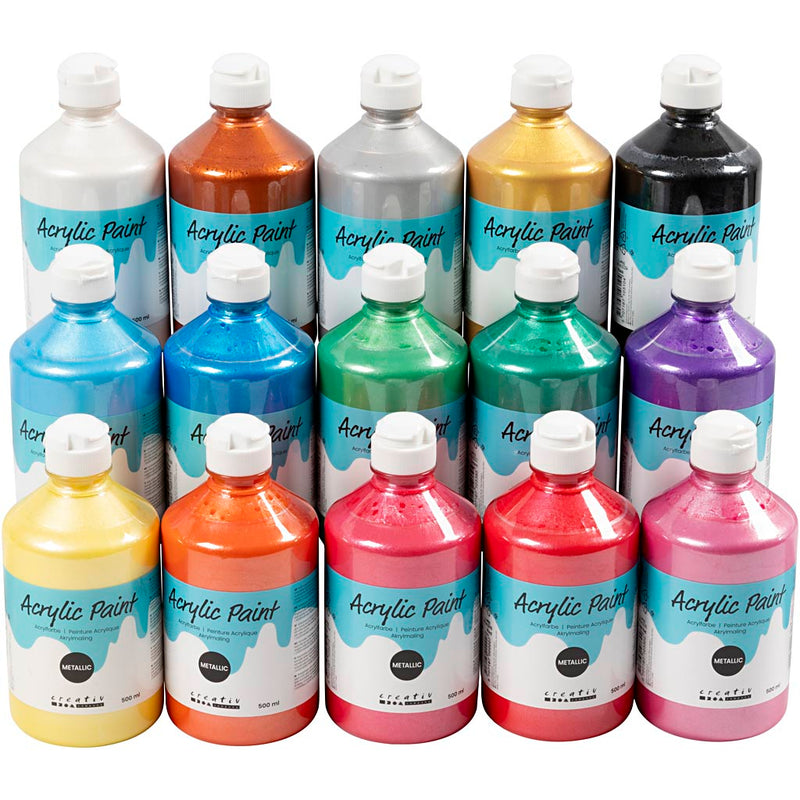 Load image into Gallery viewer, Https: www.cchobby.nl acrylverf-metallic-metallic-diverse-kleuren-15x500-ml-1-doos
