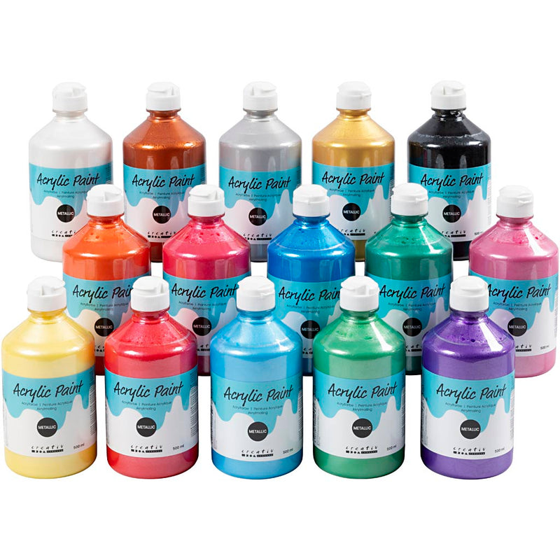 Load image into Gallery viewer, Https: www.cchobby.nl acrylverf-metallic-metallic-diverse-kleuren-15x500-ml-1-doos
