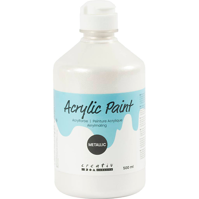 Load image into Gallery viewer, Https: www.cchobby.nl acrylverf-metallic-metallic-wit-500-ml-1-fles
