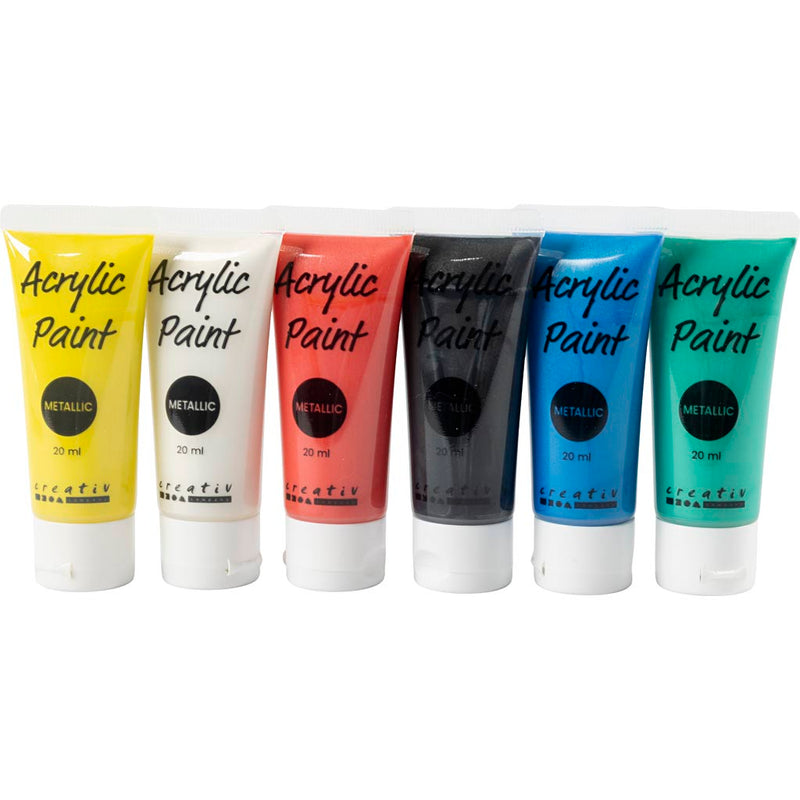Load image into Gallery viewer, Https: www.cchobby.nl acrylverf-metallic-metallic-standaardkleuren-6x20-ml-1-doos
