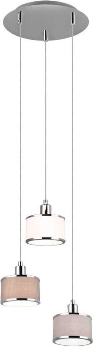 Trio kaprun - hanglamp - chroom - excl. 3x e14 28w - in hoogte aanpasbaar