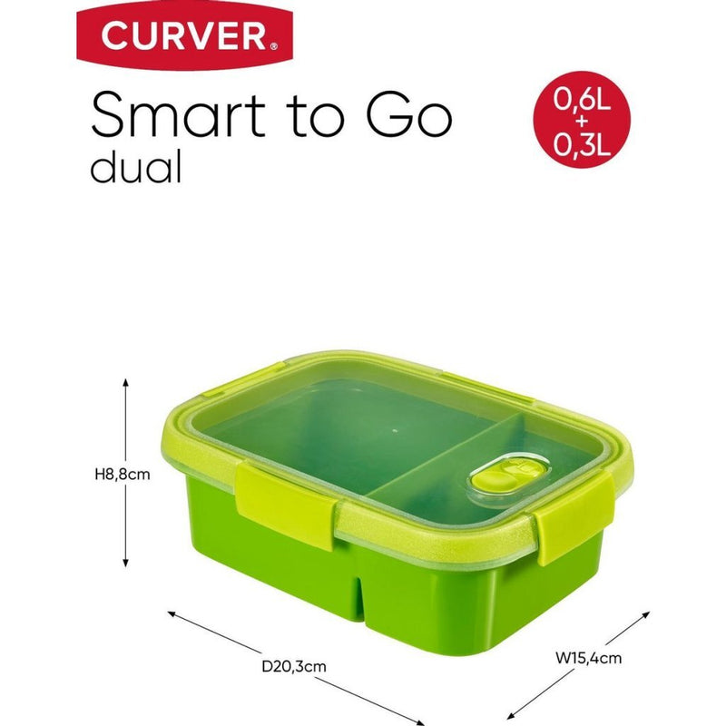 Load image into Gallery viewer, Curver smart to go duo lunchbox 0,6+0,3l

