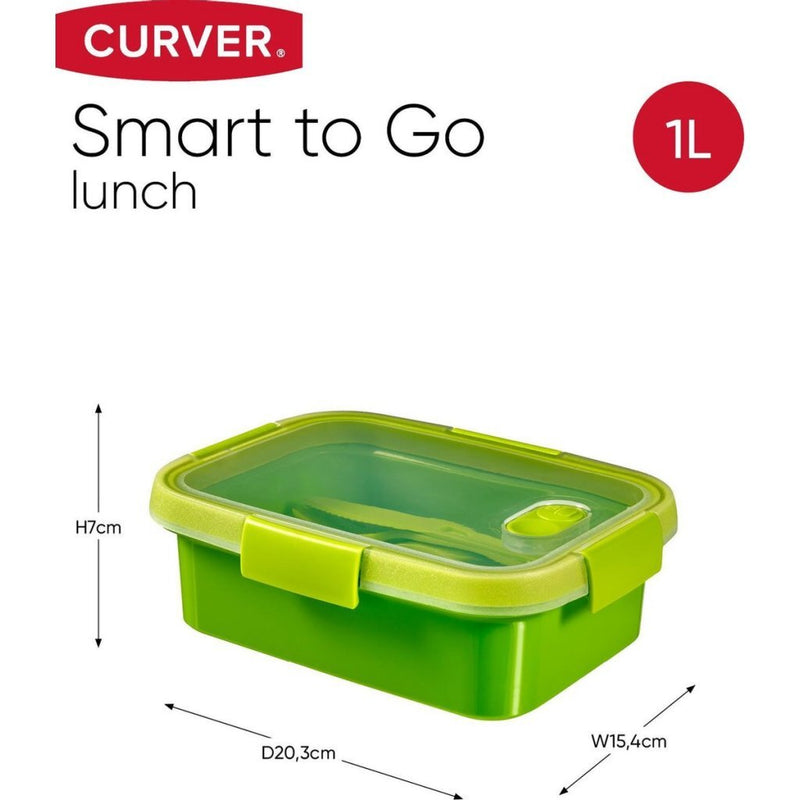 Load image into Gallery viewer, Curver smart to go lunchbox 1l + bestekset
