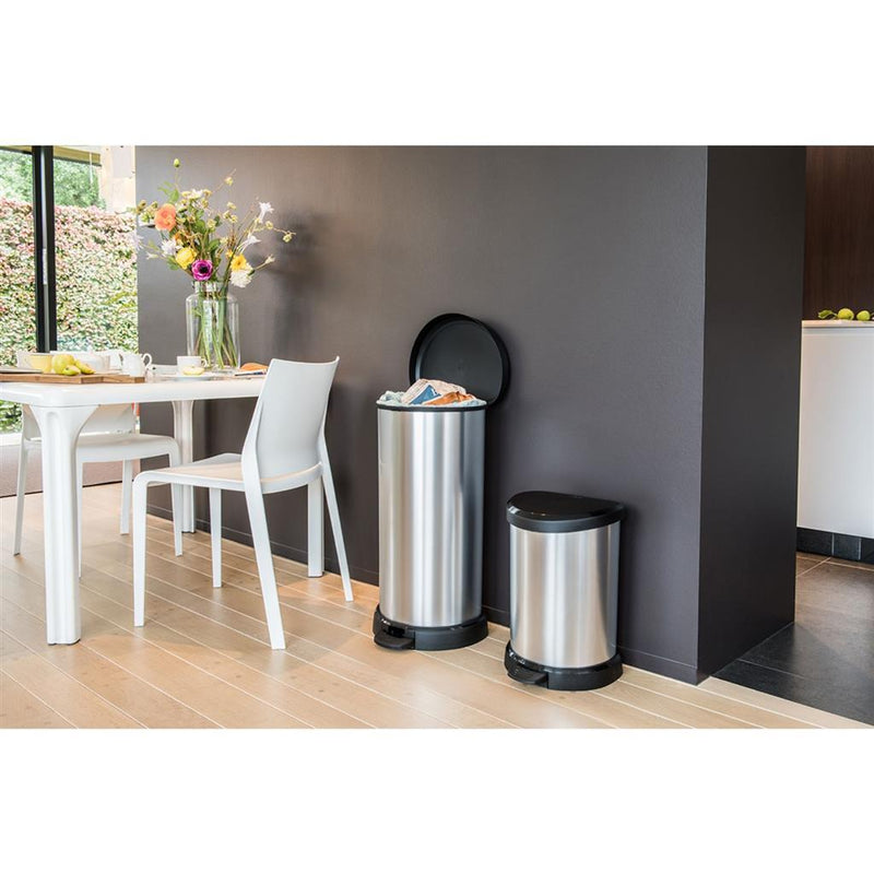 ギャラリービューアに画像をロードする, Curver decobin pedaalemmer ovaal 40l zilver zwart
