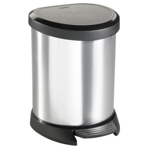 Curver decobin pedaalemmer 5l zilver met binnenemmer