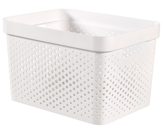 Curver infinity box dots 17l wit - 100% recycled