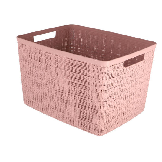 Curver opbergmand jute-look 20l roze