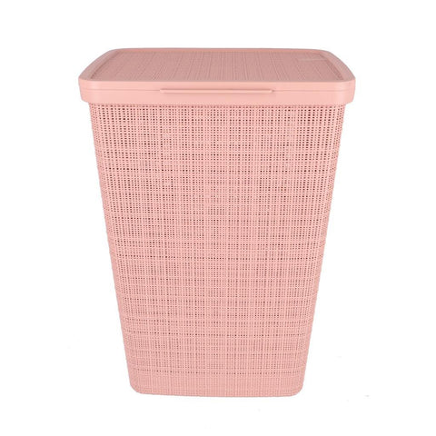 Curver Curver Wasmand Met Deksel Jute-Look 58L Roze