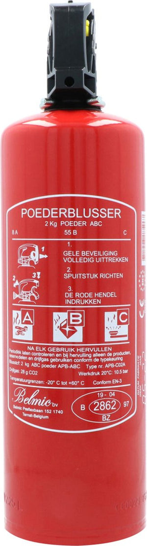 Belmic delta brandblusser - poederblusser a b c - 2kg