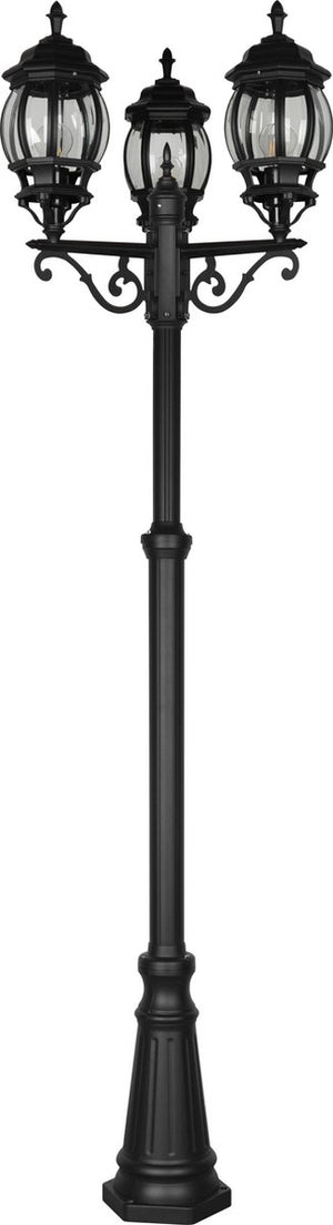 Trio elvo - paalverlichting - zwart mat - excl. 3x e27 4 w - zwenkbaar - buitenverlichting - ip44