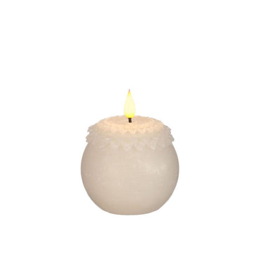 Ideas 4 seasons led kaars wax bloem parel crã¨me ã˜9xh12cm
