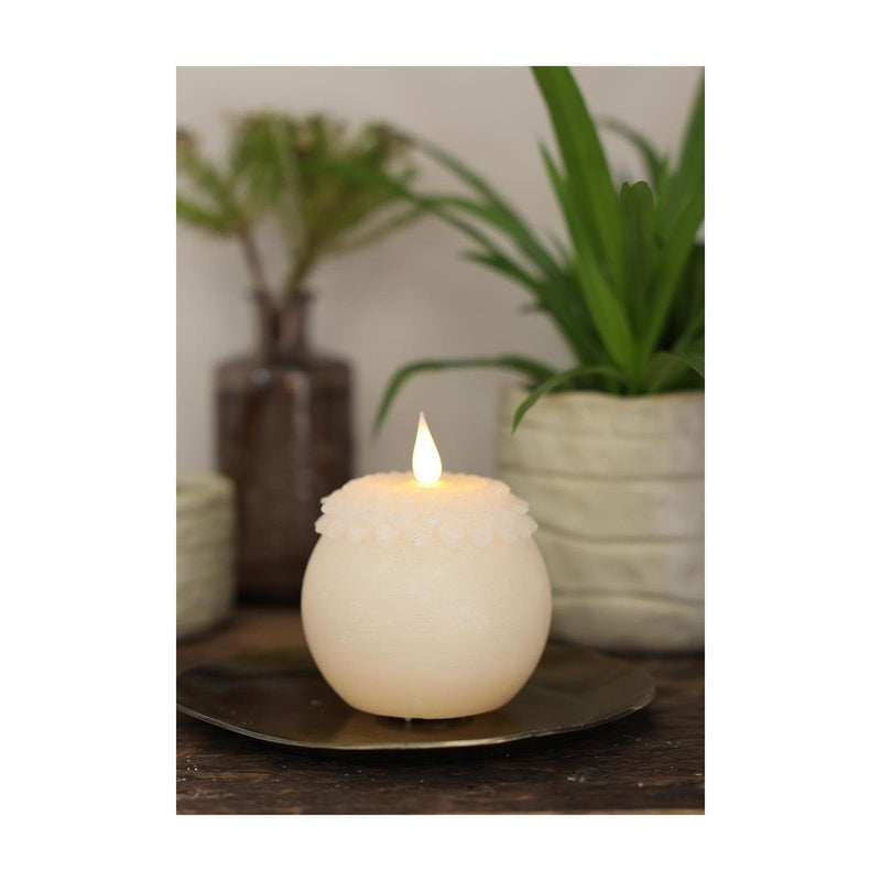ギャラリービューアに画像をロードする, Ideas 4 seasons led kaars wax bloem parel crã¨me ã˜9xh12cm
