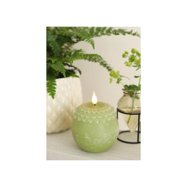 Ideas 4 seasons led kaars wax bloem parel groen ã˜9xh12cm