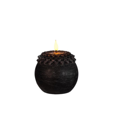 Ideas 4 seasons led kaars wax bloem parel zwart ã˜9xh12cm