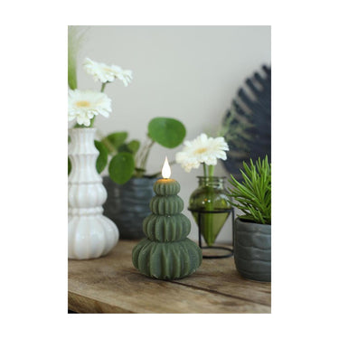 Ideas 4 seasons led kaars wax boom bruin taupe ã˜6,9xh12cm