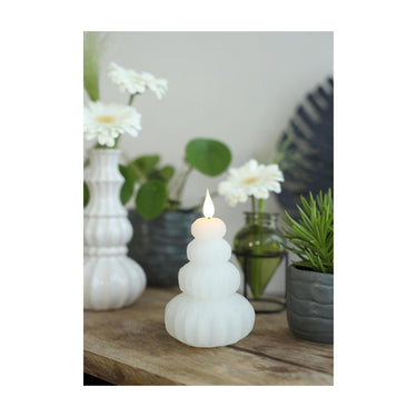 Ideas 4 seasons led kaars wax boom wit ø6,9xh12cm