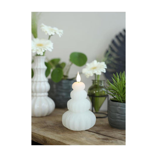 Ideas 4 seasons led kaars wax boom wit ã˜6,9xh12cm