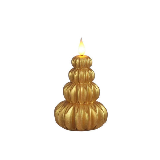 Ideas 4 seasons led kaars wax boom goud ø6,9xh12cm