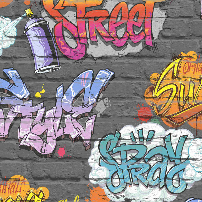 Load image into Gallery viewer, Dutch wallcoverings behang graffiti meerkleurig l179-01

