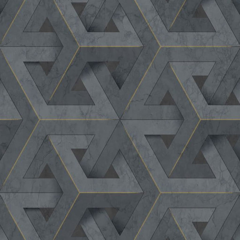 Load image into Gallery viewer, Dutch wallcoverings behang onyx antraciet- en goudkleurig
