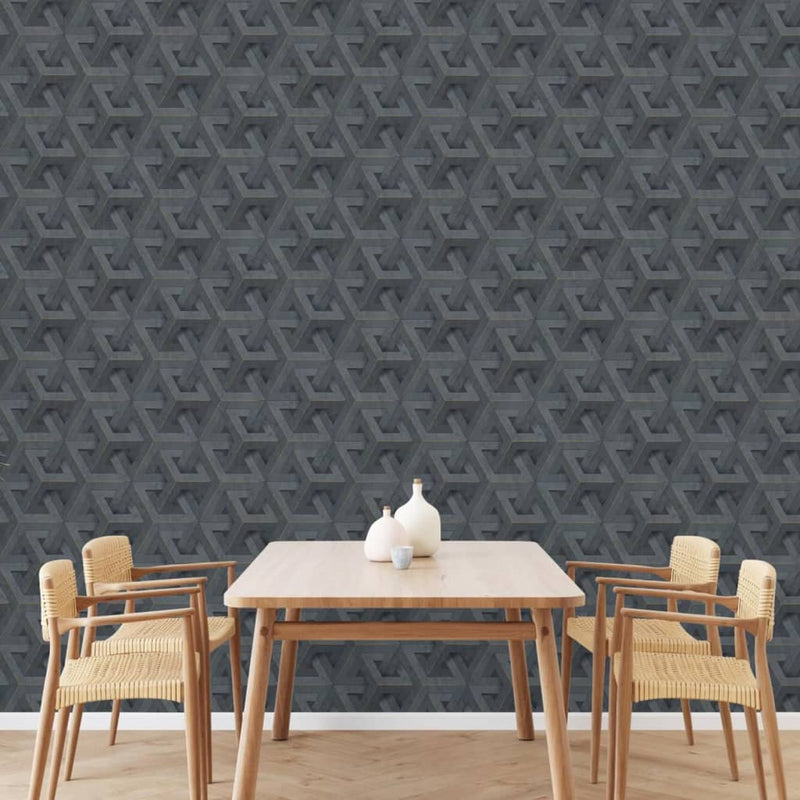 Load image into Gallery viewer, Dutch wallcoverings behang onyx antraciet- en goudkleurig
