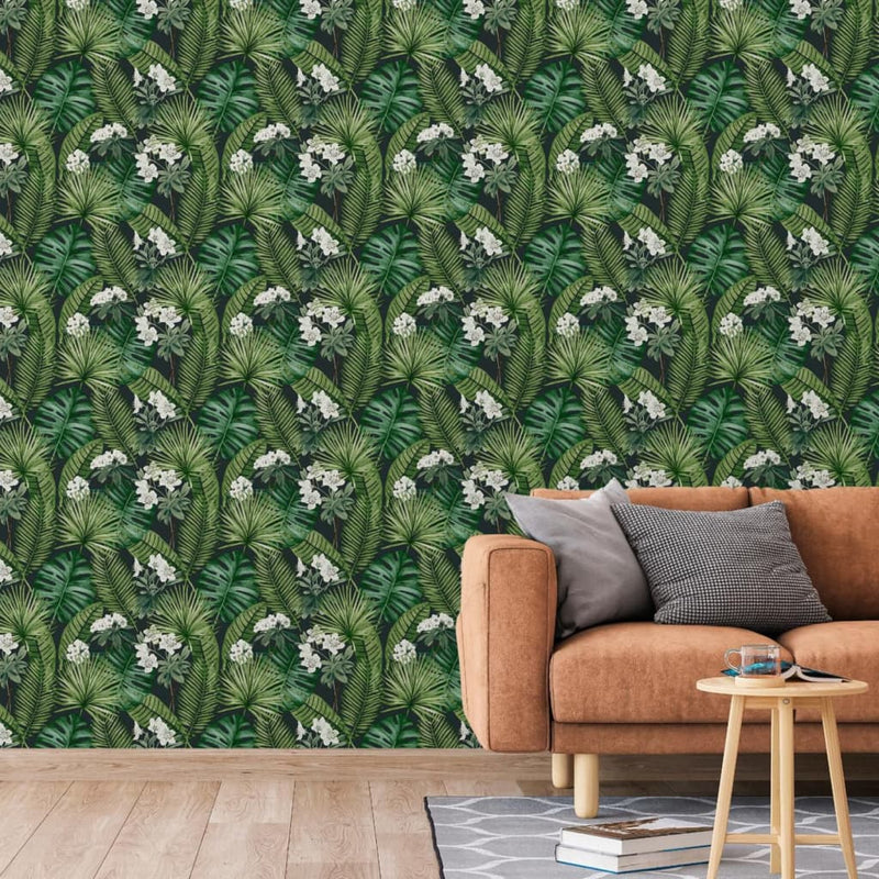 Load image into Gallery viewer, Dutch wallcoverings behang eden zwart en donkergroen
