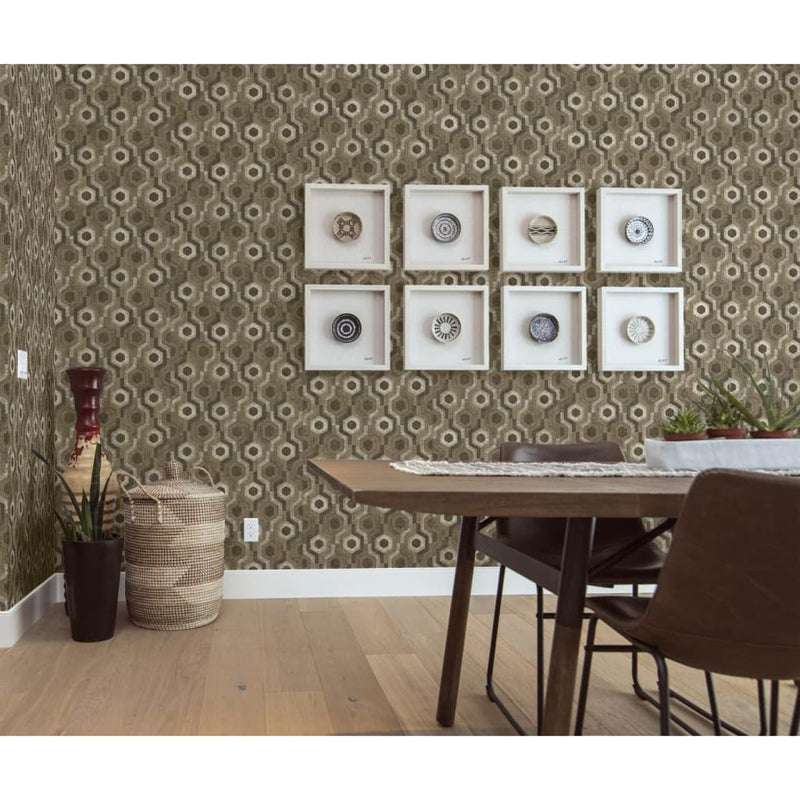 Load image into Gallery viewer, Dutch wallcoverings behang galactic bruin en wit
