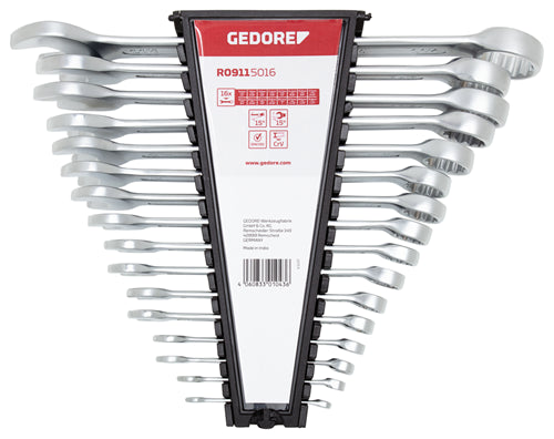 Gedore r09115016 | red | ringsteeksleutelset | 1 4 - 1,1 4 af | 16-delig - 3301043