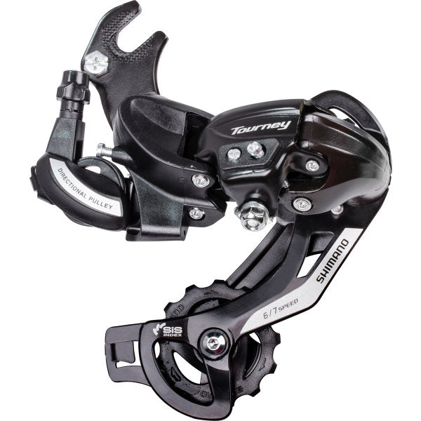 Achterderailleur 6 7-speed Shimano Tourney TY500 met haak (B-Type) - zwart