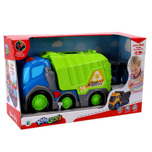 Kiddygo kiddy go vuilniswagen met licht en geluid 31 cm