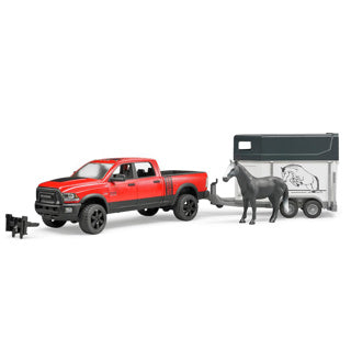 Afbeelding laden in galerijviewer, Bruder | 2501 ram 25 | power wagon | met paardenaanhanger en 1 paard

