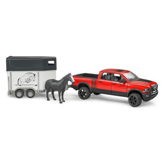 Afbeelding laden in galerijviewer, Bruder | 2501 ram 25 | power wagon | met paardenaanhanger en 1 paard
