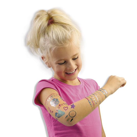 Ses creative - hobby pink - 3 in 1 glamour tattoos - knutselen meisjes - biologisch afbreekbaar - vanaf 5 jaar