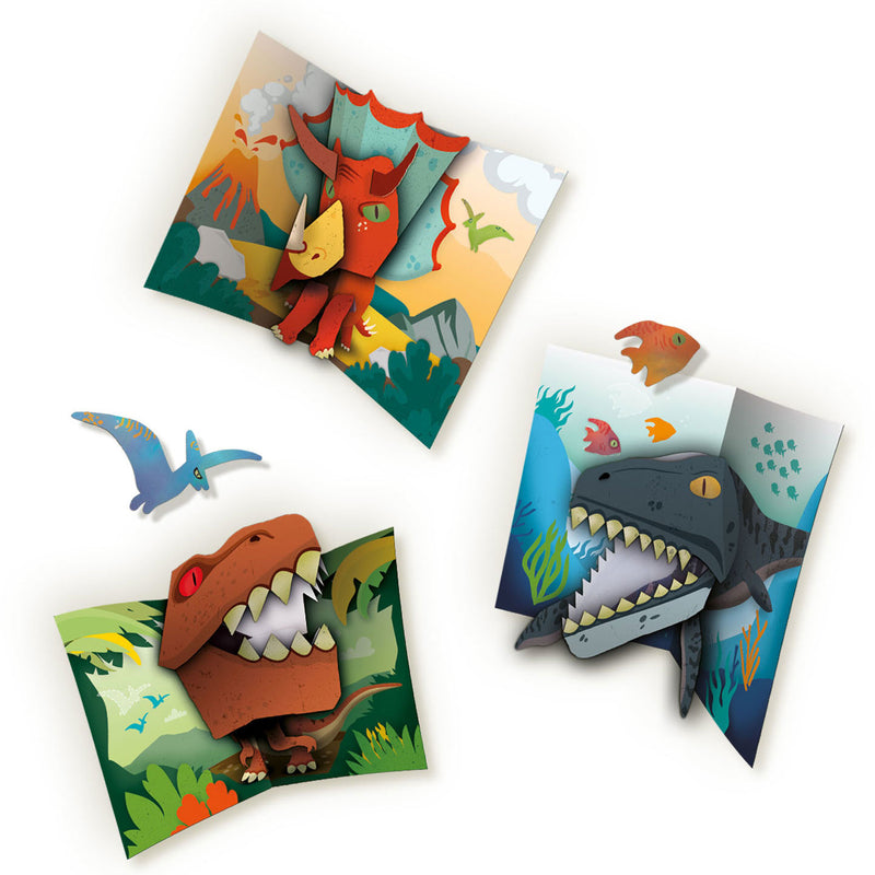 Load image into Gallery viewer, SES Pop-up Kaarten Dino's
