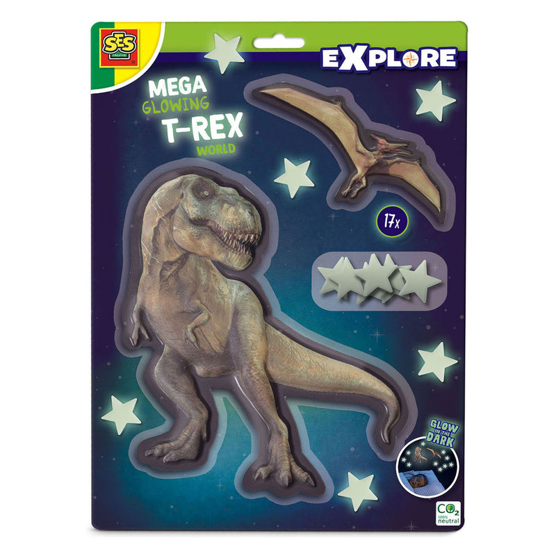 Load image into Gallery viewer, Ses mega glowing t-rex world muurstickers
